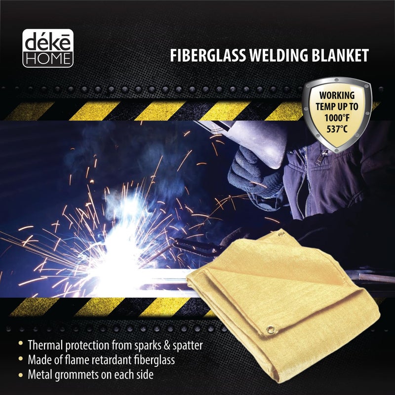 Deke Home - Fireproof Welding Blanket 4x6 ft (2 Pack), Heavy-Duty Fiberglass Fire Shield for Welding, Heat Resistant 1,000Â°F, Fire Retardant, Fireproof Insulation Blankets, Home, Kitchen & Industrial. - Image 5